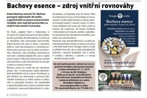 Bachovy esence Energie rostlin v Zápraží 11/2019